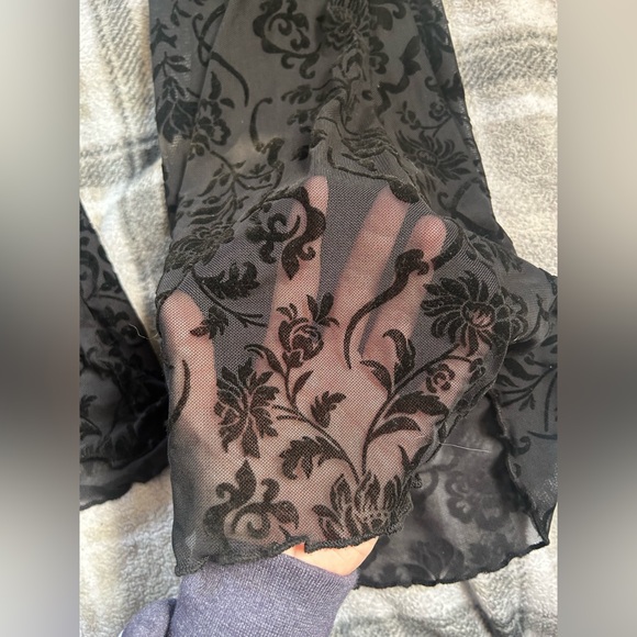 Romwe Gothic Floral Lace Flare Pants - Picture 4 of 5